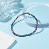 Natural Red Corundum/Ruby & Sapphire Round Beaded Stretch Bracelet BJEW-JB07900-01-2