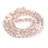 Transparent Electroplate Glass Beads Strands GLAA-F029-4mm-A26-2