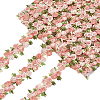 PandaHall Elite 4.6~5Yards Flower Polyester Trim Ribbon OCOR-PH0001-97F-1