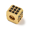 Brass Micro Pave Black Cubic Zirconia Beads KK-G493-37B-G02-2