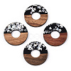 Opaque Resin & Walnut Wood Pendants RESI-N039-63B-1