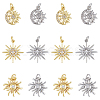 DICOSMETIC 12Pcs 6 Styles Brass Micro Pave Cubic Zirconia Pendants KK-DC0003-29-1