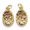 Brass Micro Pave Colorful Cubic Zirconia Pendants KK-P192-11G-1