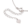 Rhodium Plated Sterling Silver Clover Pendant Necklace with Clear Cubic Zirconia for Women NJEW-P267-04P-4