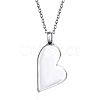 Stainless Steel Heart Urn Ashes Pendant Necklace BOTT-PW0007-08-2