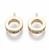 Brass Micro Pave Clear Cubic Zirconia Tube Bails KK-S348-486-NF-1