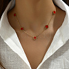 Golden Stainless Steel Flower Pendant Necklace for Women WB0068-2-2