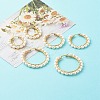 Natural Pearl Beads Brass Hoop Earrings EJEW-JE04565-2