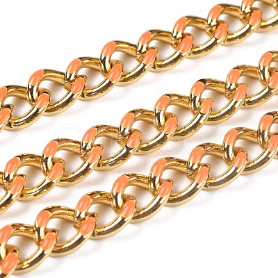 Golden Brass Enamel Curb Chain CHC-H103-07I-G-1