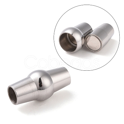 Tarnish Resistant 304 Stainless Steel Magnetic Clasps with Glue-in Ends STAS-K006-09C-4mm-1