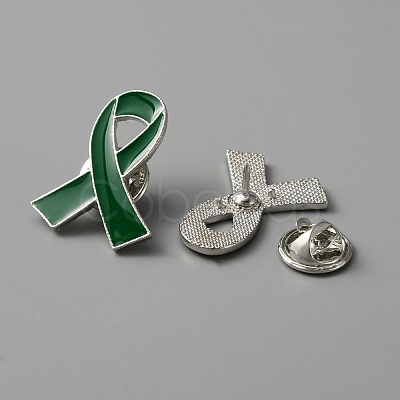 Awareness Ribbon Enamel Pin JEWB-WH0029-29B-1