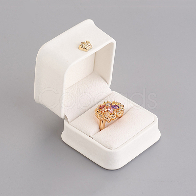 PU Leather Ring Gift Boxes X-LBOX-L005-A03-1