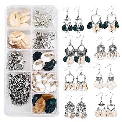 SUNNYCLUE DIY Shell Dangle Earring Making Kits FIND-SC0001-70-1