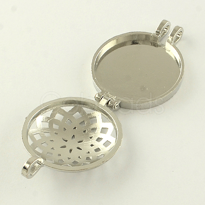 Rack Plating Hollow Brass Diffuser Locket Pendants KK-S653-P-1