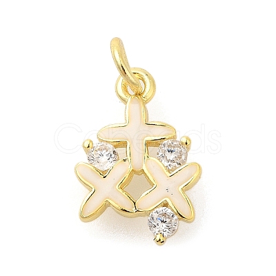 Rack Plating Brass Micro Pave Cubic Zirconia Charms KK-S396-46G-1