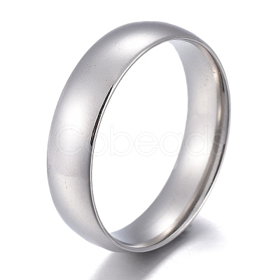 Non-Tarnish 304 Stainless Steel Flat Plain Band Rings STAS-I160-A-P-1