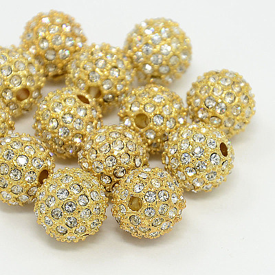 Alloy Rhinestone Beads RB-A034-10mm-A01G-1