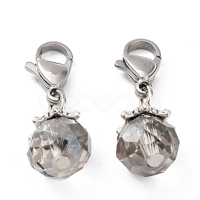 Electroplate Faceted Glass Pendants HJEW-TAC0004-02-1