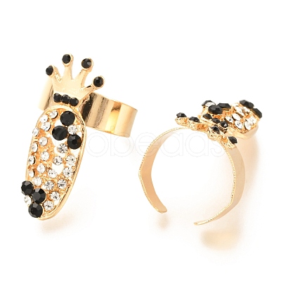 Alloy Women Fingernail Rings MRMJ-P009-04KCG-1