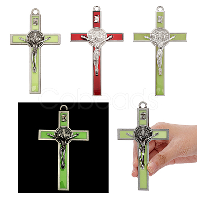 Nbeads 3Pcs 3 Style Zinc Alloy Enamel Big Pendants FIND-NB0004-93-1