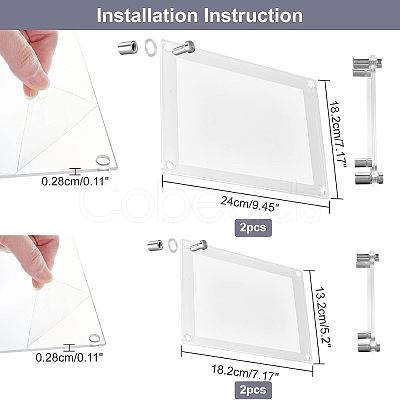 Nbeads 2 Sets 2 Style Rectangle Acrylic Photo Frame AJEW-NB0003-82-1