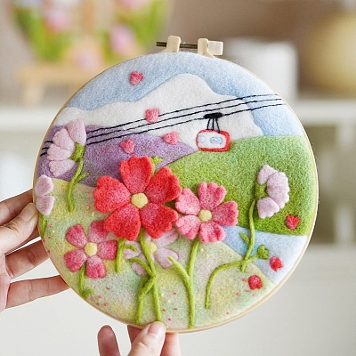 DIY Punch Embroidery Beginner Kits PW-WGEAC28-06-1