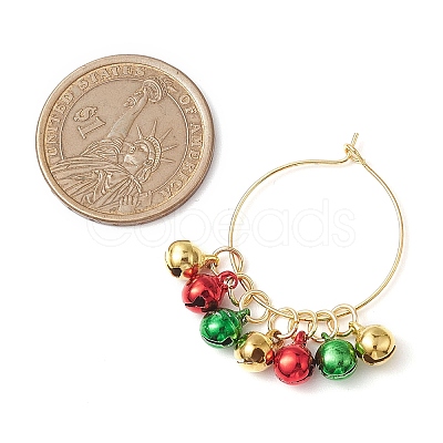 Christmas Brass Bell Wine Glass Charms AJEW-JO00257-1