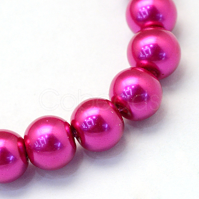 Baking Painted Pearlized Glass Pearl Round Bead Strands X-HY-Q003-4mm-17-1