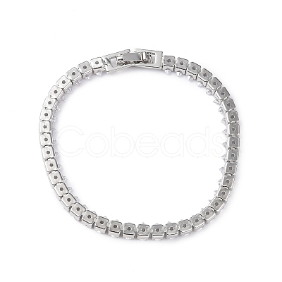 Cubic Zirconia Tennis Bracelet BJEW-L652-24P-02-1