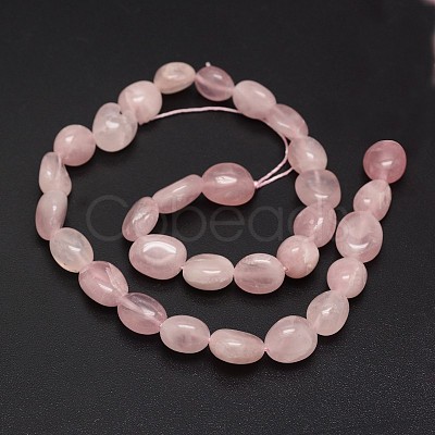 Nuggets Natural Madagascar Rose Quartz Beads Strands G-N0164-17-1