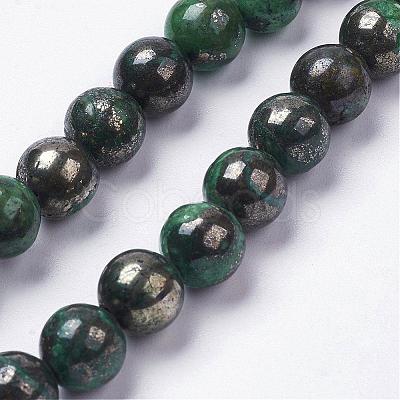 Natural Pyrite Beads Strands G-K181-N03-1