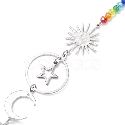 Brass Sun Moon Star Hanging Ornaments HJEW-JM01950-01-1