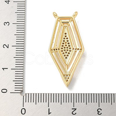 Brass Micro Pave Cubic Zirconia Pendants KK-B124-10GP-1