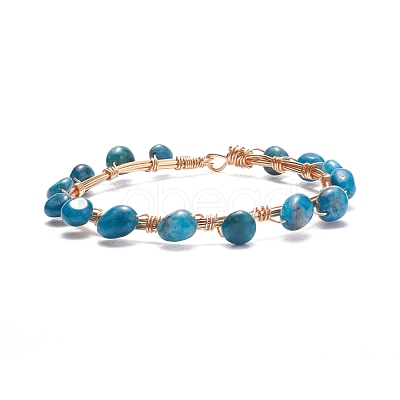 Natural Apatite Braided Beaded Bracelet BJEW-JB07997-07-1