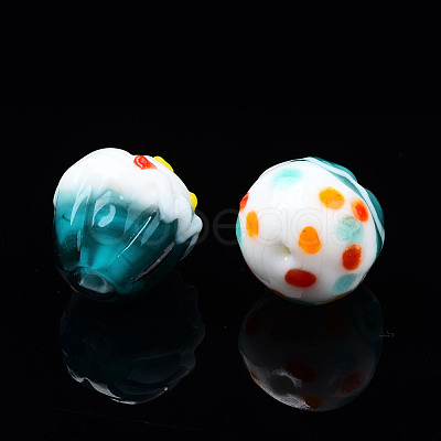 Handmade Bumpy Lampwork Beads Strands LAMP-N021-029-1