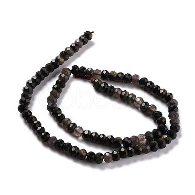 Natural Golden Sheen Obsidian Beads Strands G-K312-11B-1