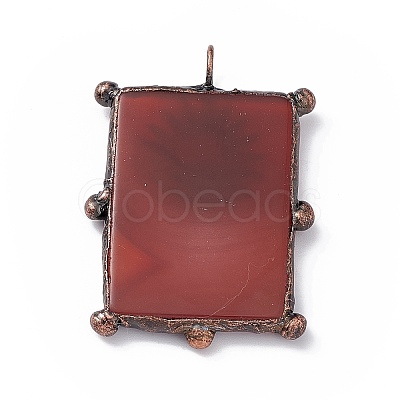 Natural Red Agate Dyed Big Pendants G-C002-06C-1