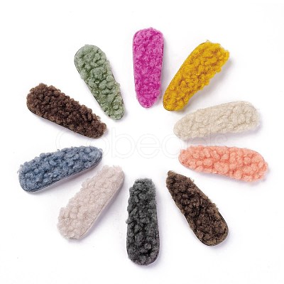 Faux Fur Imitation Lambs Wool Snap Hair Clips PHAR-P004-04-1