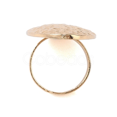 Textured Oval Alloy Adjustable Rings for Women RJEW-A045-01KCG-1