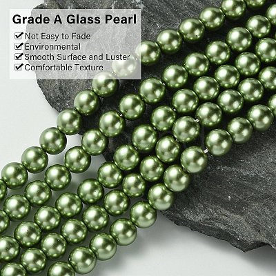 Eco-Friendly Grade A Glass Pearl Beads HY-J002-8mm-HX071-1