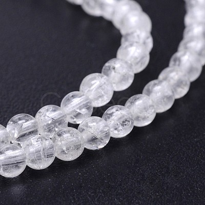 Natural Quartz Crystal Round Beads Strands G-J303-01-6mm-1