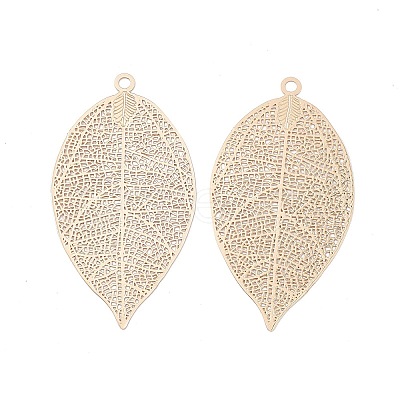 Brass Filigree Big Pendants KK-B064-01KCG-1