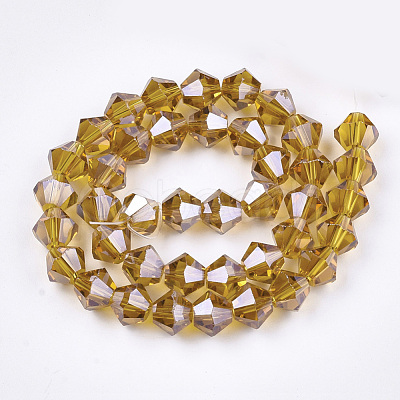 Electroplate Glass Beads Strands EGLA-Q118-6mm-A14-1