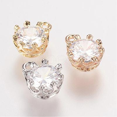 Brass Rhinestone Charms RB-E507-03-1