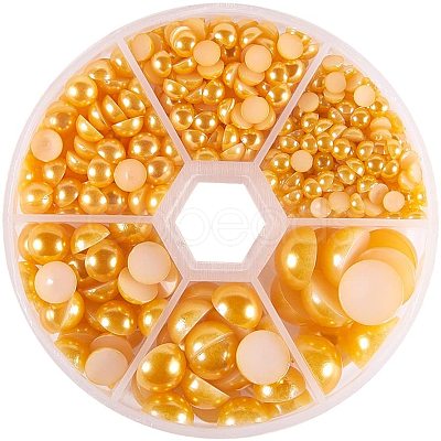 1Box ABS Plastic Imitation Pearl Dome Cabochons SACR-PH0001-32-1