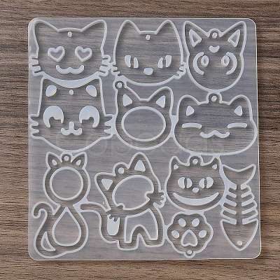 Cat Shape DIY Pendant Silicone Molds DIY-G101-01A-1