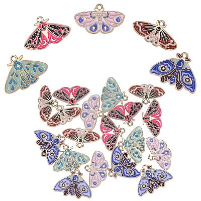 20Pcs 5 Style Alloy Enamel Pendants ENAM-SZ0004-30-1