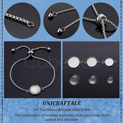 Unicraftale DIY Flat Round Bracelet Making Kits DIY-UN0003-54-1