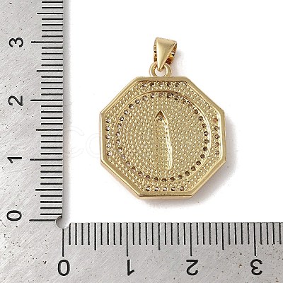 Brass Micro Pave Cubic Zirconia Pendants KK-K385-021G-1