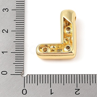 Brass Micro Pave Clear Cubic Zirconia Pendant KK-Z046-01G-L-1